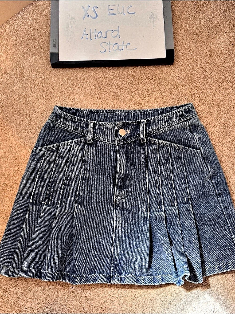 Altard State Denim Pleated Mini Skirt Size XS Like New